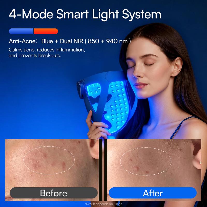 INIA GLOW 940 nm 4D LED Mask – Dual NIR 940 + 850 nm Deep Penetration for Deeper Repair, Visible Lift & Lasting Radiance