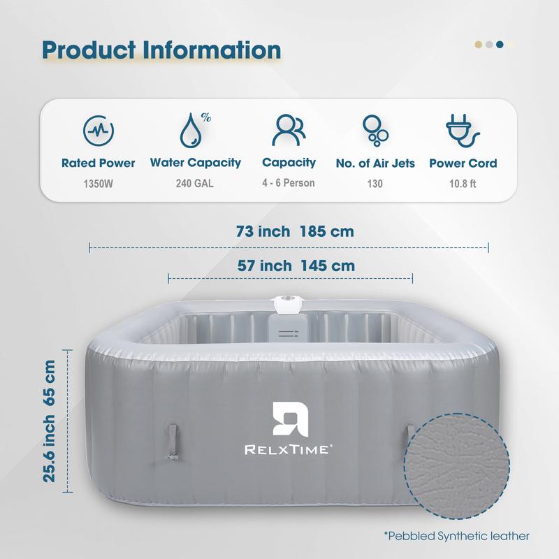 RELXTIME Premium Inflatable Hot Tub