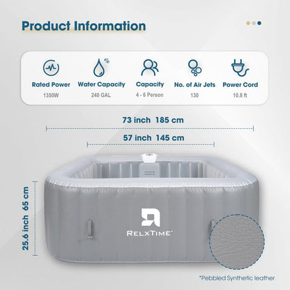 RELXTIME Premium Inflatable Hot Tub