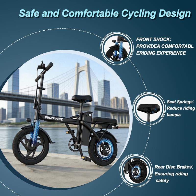 VOLTVOGUE Compact Folding E-Bike - Ultimate Urban Mobility & Comfort