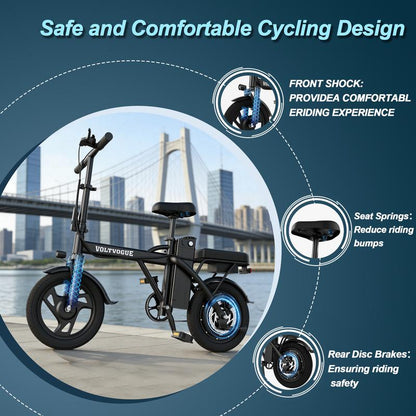 VOLTVOGUE Compact Folding E-Bike - Ultimate Urban Mobility & Comfort