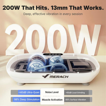 MERACH 200W Vibration Plate - Rapid Body Transformation Through Professional Vibration Therapy