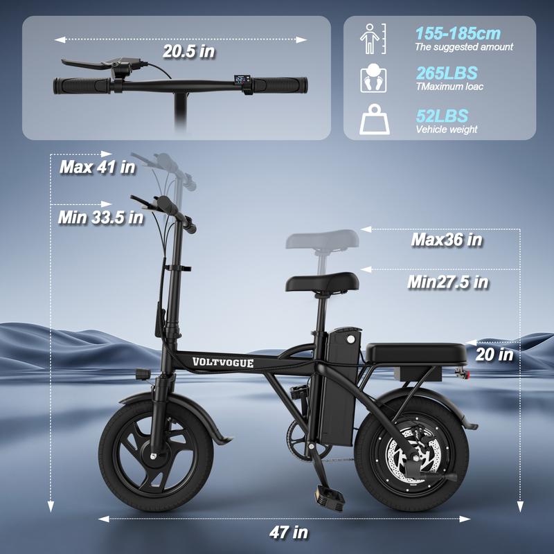 VOLTVOGUE Compact Folding E-Bike - Ultimate Urban Mobility & Comfort