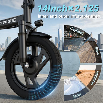VOLTVOGUE Compact Folding E-Bike - Ultimate Urban Mobility & Comfort