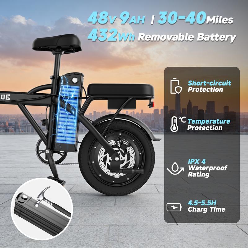 VOLTVOGUE Compact Folding E-Bike - Ultimate Urban Mobility & Comfort