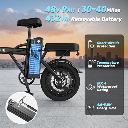 VOLTVOGUE Compact Folding E-Bike - Ultimate Urban Mobility & Comfort